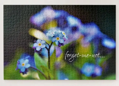 Forget Me Not Charming Blue and Yellow Flowers Jigsaw Puzzle, Autism Toys For Kids, Adults