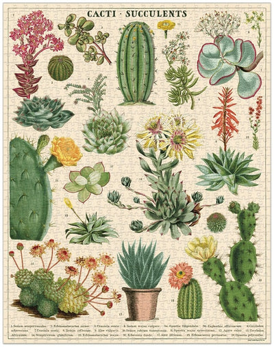 Vintage Cactus And Succulent Jigsaw Puzzle