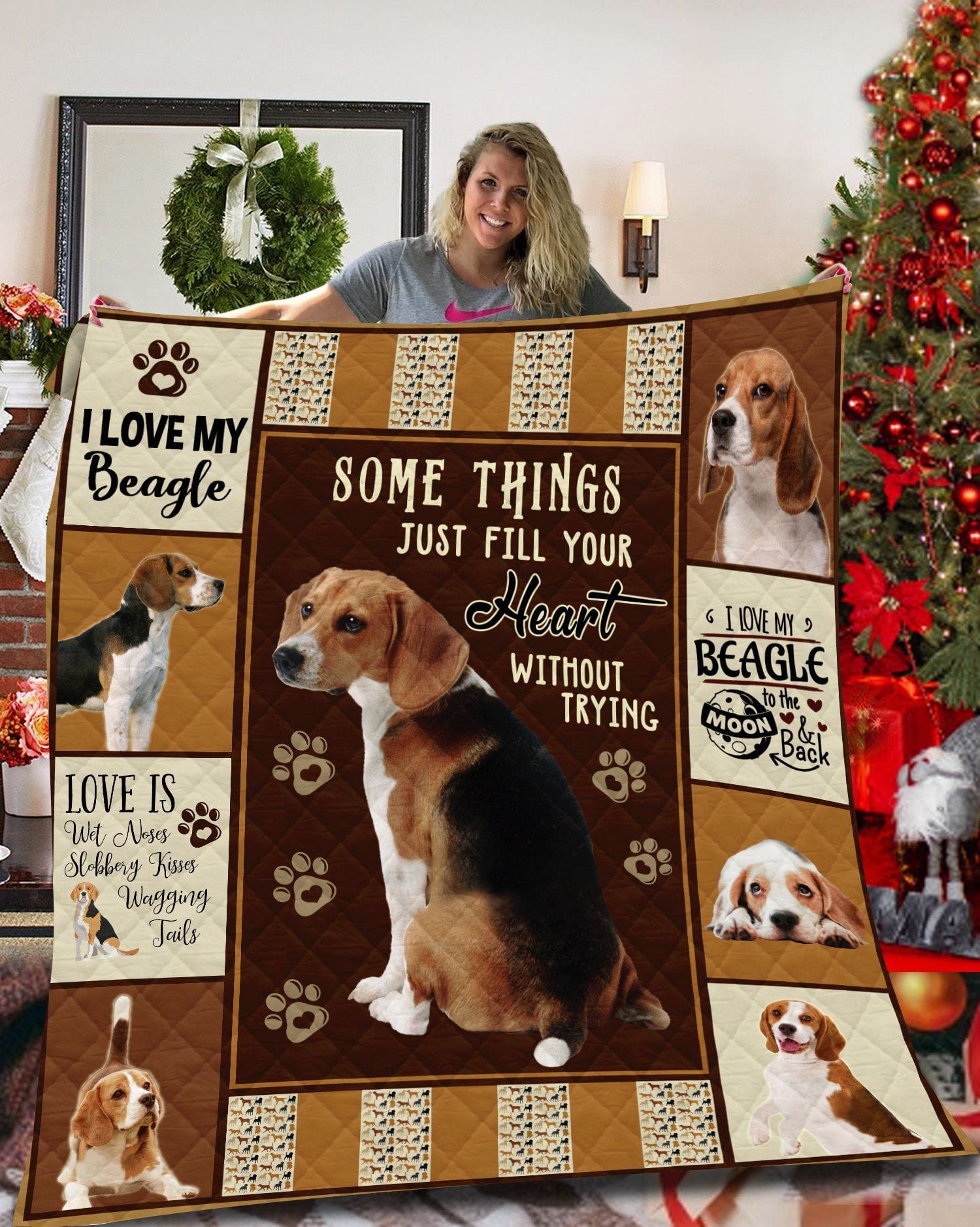 Some Things Just Fill Your Heart Without Trying Beagle Dog Lovers Blanket