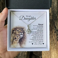 To My Daughter Necklace From Lion Dad - I Always Right Here In Your Heart Remember Whose Daughter You Are
