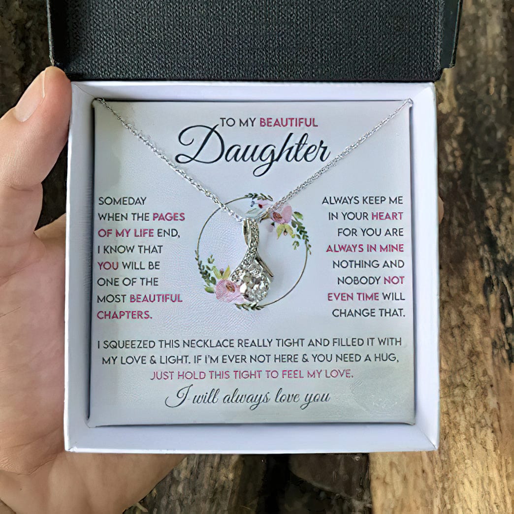 Collar seductor para mi hermosa hija: si alguna vez no estoy aquí y necesitas un abrazo, simplemente abrázalo fuerte para sentir mi amor