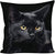 Personalized Photo Black Cat With Yellow Eyes Pillow