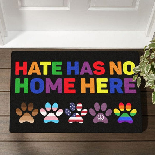 El odio no tiene cabida aquí Felpudo LGBT para perros
