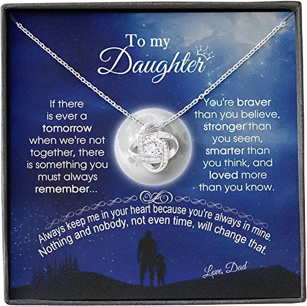 Dad And Daughther Sliver Necklace - To My Daughther From Dad