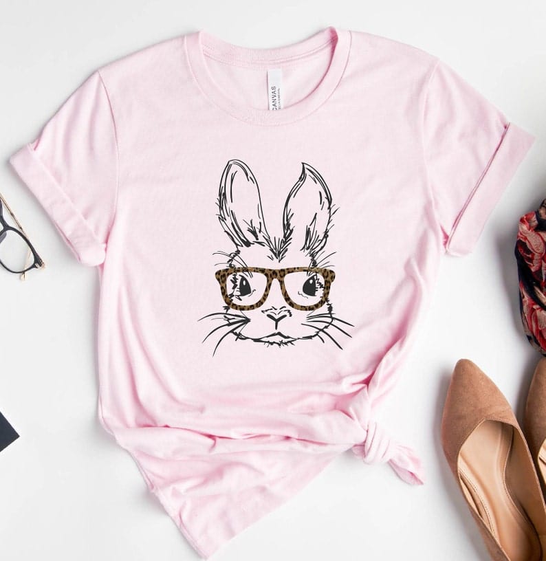 Bunny With Leopard Glasses Shirt