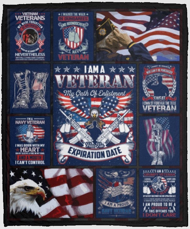 I Am Veteran My Oath of Elistiment Navy Veteran Blanket