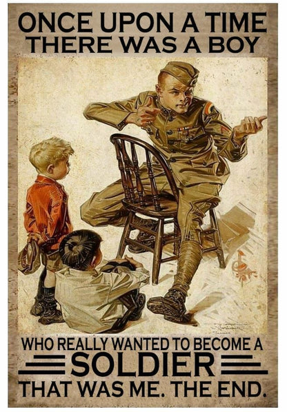Érase una vez un niño que realmente quería convertirse en soldado Póster, lienzo