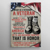 Personalized Name What Is A Veteran Poster, Canvas