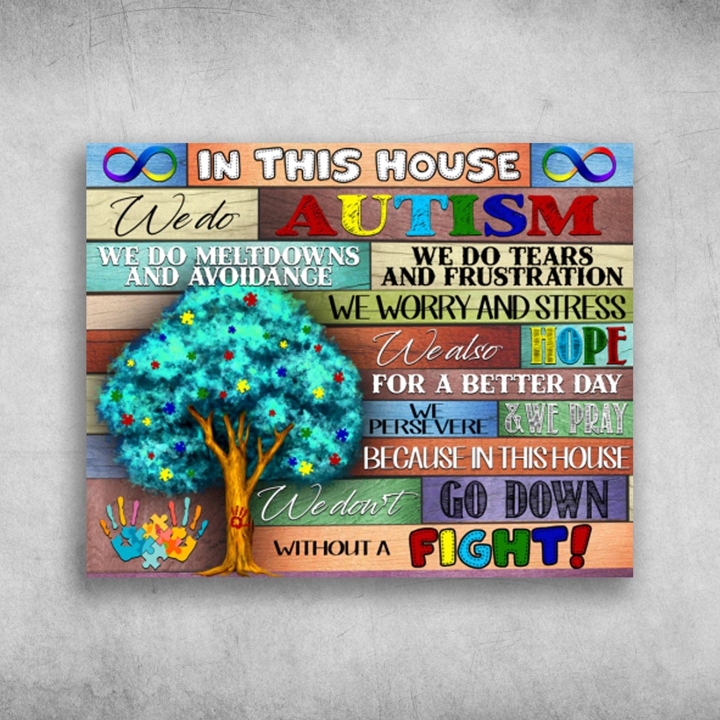 In This House We Do Autism Autism Awareness Poster, Canvas