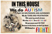 In This House We Do Autism Lion Autism Awareness Poster, Canvas