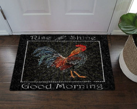 Rise And Shine Good Morning Rooster Chicken Doormat