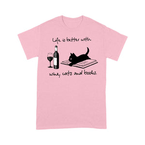 Cat Mother Wine Lover Shirts Life Is Better With Cats Wine Books