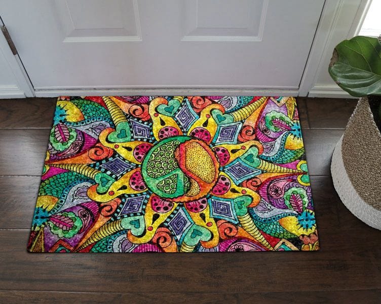Hippie Peace  Hippie Doormat