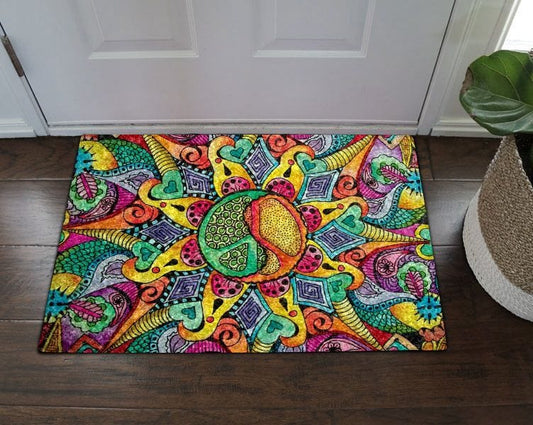 Hippie Peace  Hippie Doormat