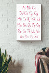 Flamingo Alphabet Poster, Canvas