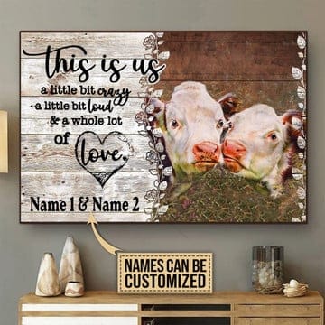 Póster personalizado de vaca Hereford This Is Us, lienzo
