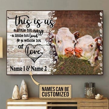 Personalized This Is Us Hereford Cow Poster, Canvas