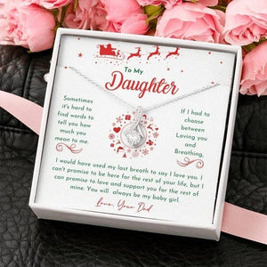 Christmas Alluring Beauty Necklace Dad Gift For Daughter You Will Always Be My Baby Girl Message Card Gift Box