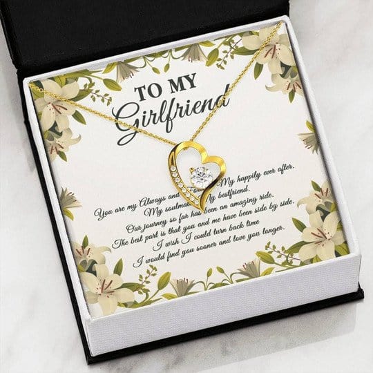 Collar para mi novia: eres mi siempre y para siempre. Mi feliz para siempre. Deseo poder volver atrás en el tiempo para encontrarte antes y amarte por más tiempo.