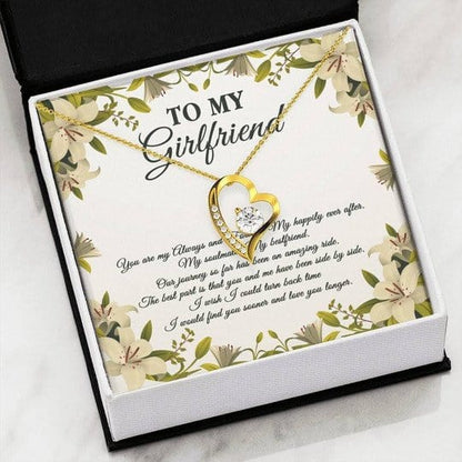 Collar para mi novia: eres mi siempre y para siempre. Mi feliz para siempre. Deseo poder volver atrás en el tiempo para encontrarte antes y amarte por más tiempo.