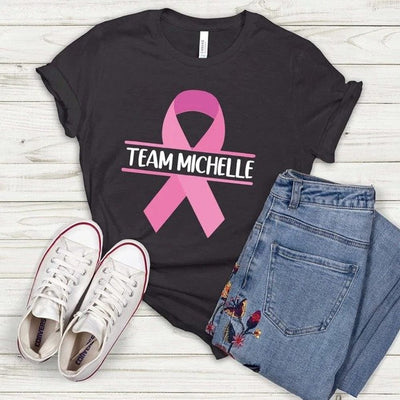 Personalized Pink Ribbon Breast Cancer Shirts