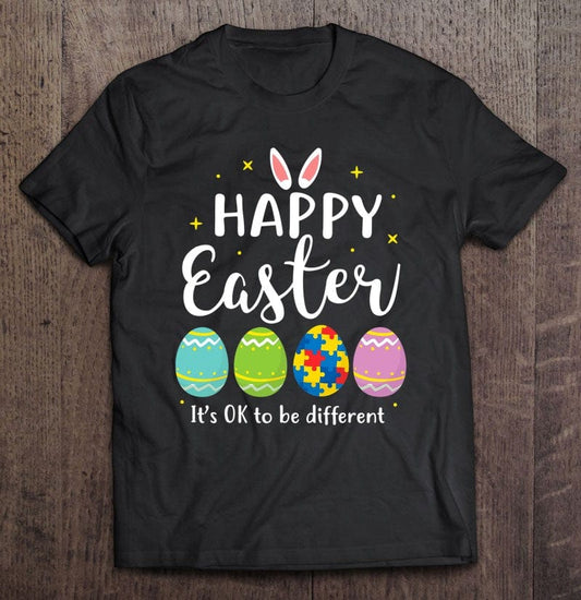 Camisetas de autismo para niños, feliz huevo de Pascua, está bien ser diferente