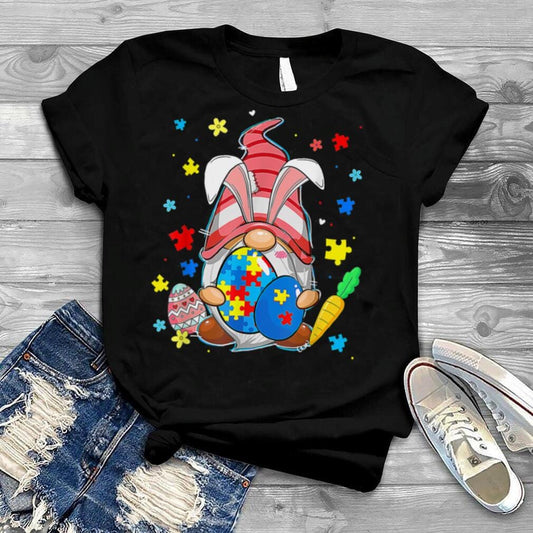 Camiseta con huevo de gnomo y conejo de Pascua para autistas