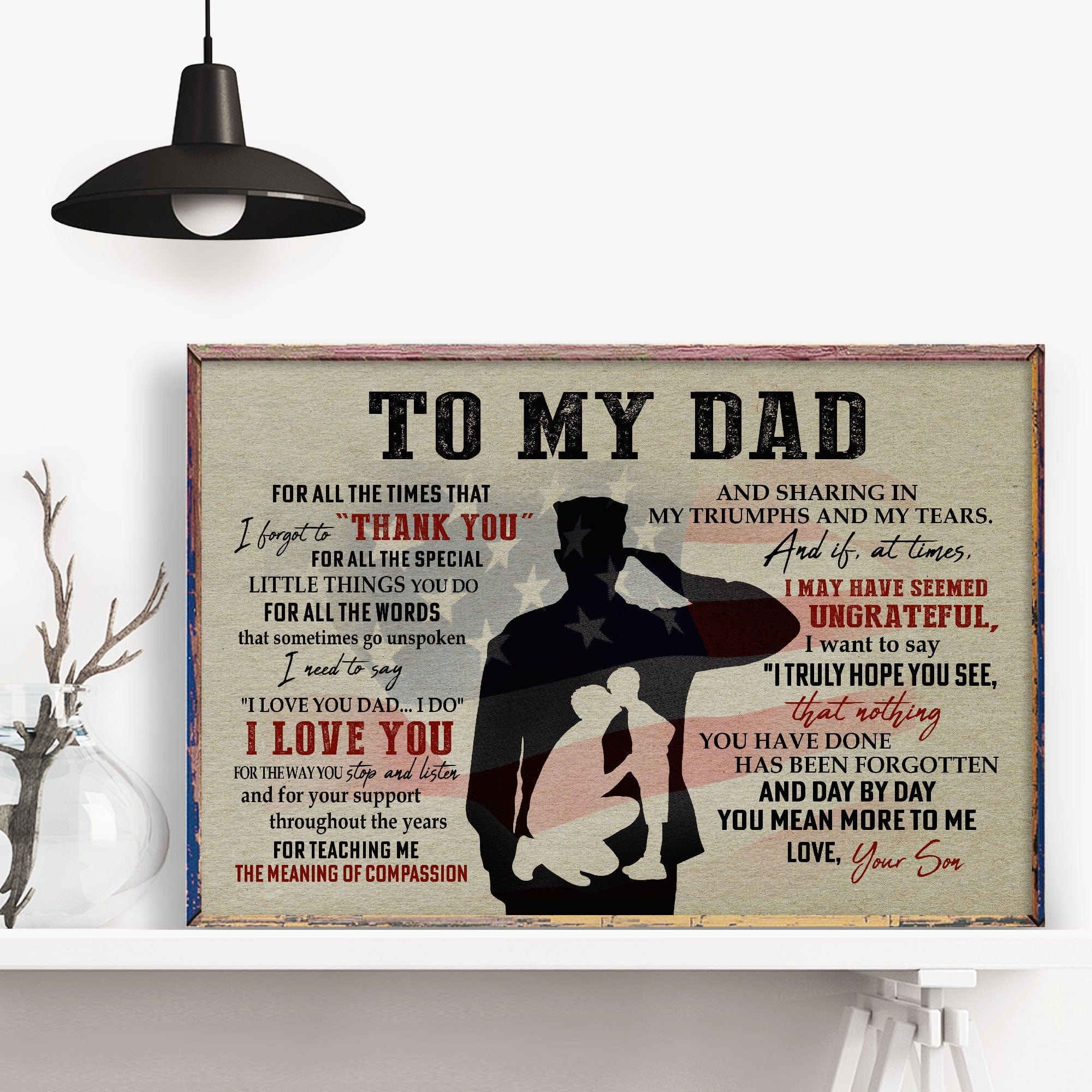 To My Dad For All The Times That I Forgot To Thank You Military Dad Poster, Canvas