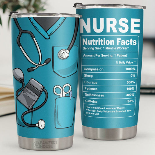 Vaso con información nutricional para enfermeras