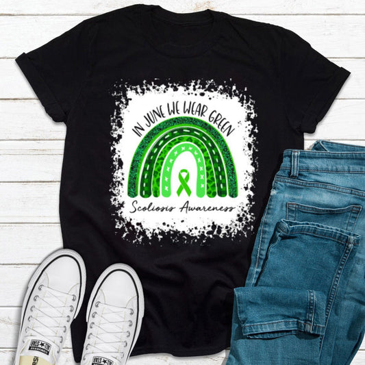 In June We Wear Green Scoliosis Awareness Month Shirt