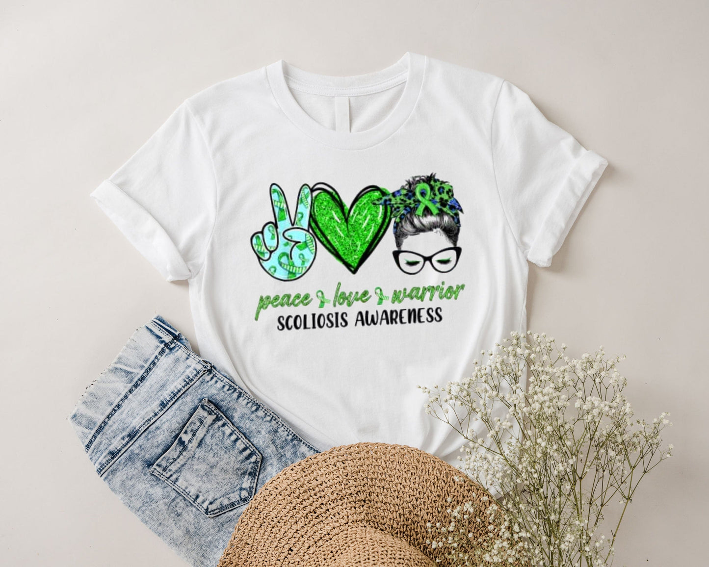 Peace Love Warrior Scoliosis Awareness Shirt