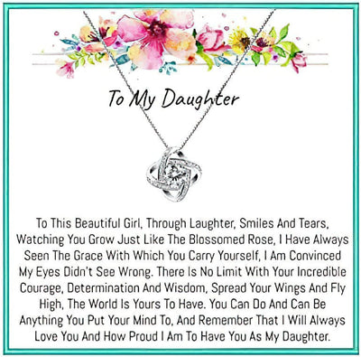 To My Daughter Love Knot Necklace Jewellery Birthday Gift - Remember That I Will Always Love You And How Proud I Am To Have You As My Daughter