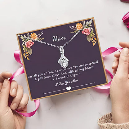 Collar de plata atractivo para mamá, joyería para el cumpleaños del día de la madre: por todo lo que haces con amor, un regalo de arriba y con todo mi corazón