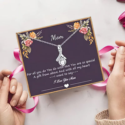 Mom Silver Alluring Necklace Jewellery For Mother's Day Birthday - For All You Do With Love A Gift From Above And With All My Heart