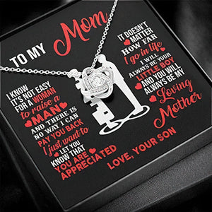 To My Mom Mother And Son Necklace - I Will Always Be Your Little Boy And You Will Always Be My Loving Mother