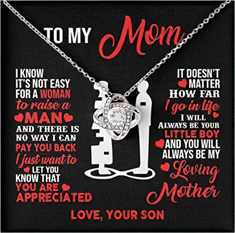 To My Mom Mother And Son Necklace - I Will Always Be Your Little Boy And You Will Always Be My Loving Mother