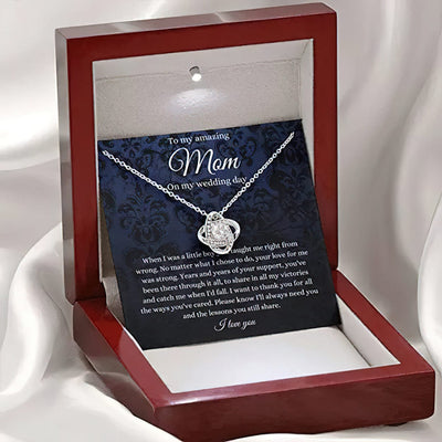 To My Amazing Mom On My Wedding Day Necklace Mother Of The Groom Gift From Son - Thank You For all The Ways You've Cared I Love You