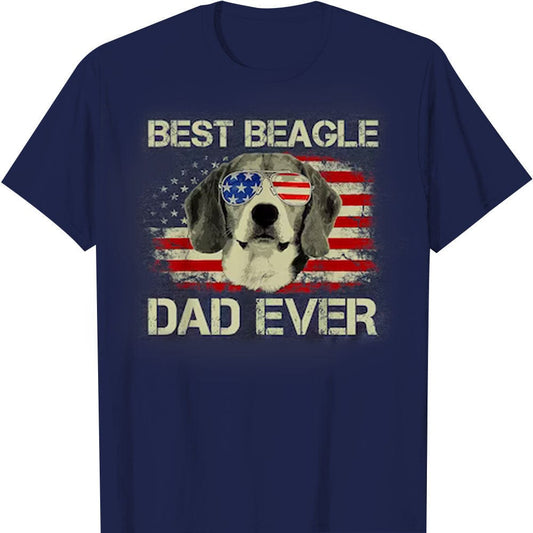 El mejor padre beagle de todos los tiempos Camisetas con la bandera estadounidense de Beagle