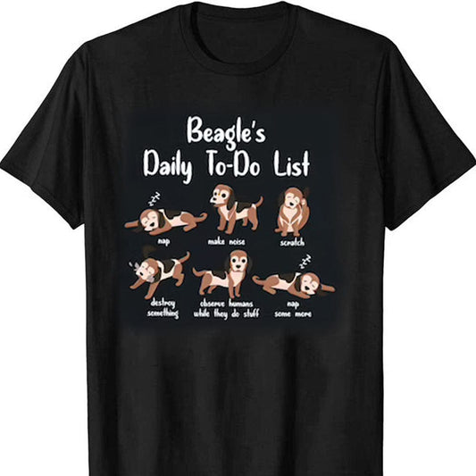 Lista de tareas diarias del Beagle Actividades del Beagle, camisetas divertidas del Beagle