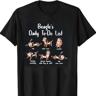 Beagle's Daily To Do List Beagle Activities, Funny Beagle Shirts