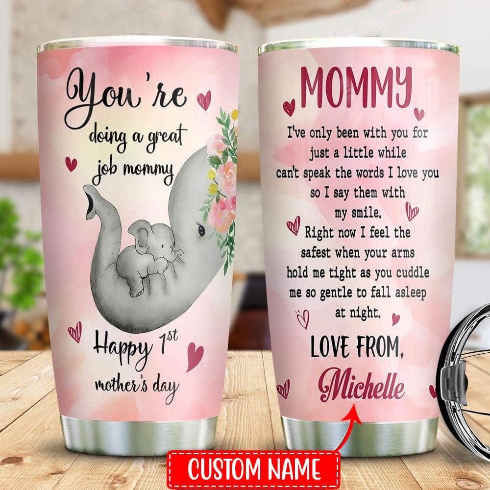 Personalized You Are My Sunshine Elephant Mother's Day Tumbler