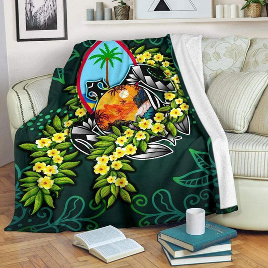 Manta de polar y sherpa con diseño de tortuga floral