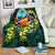 Floral Turtle Turtle Fleece & Sherpa Blanket