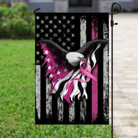 Eagle Star & Pink Ribbon, Breast Cancer Awareness American Flag, House & Garden Flag