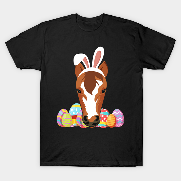 Easter Horse With Bunny Ears And Eggs Shirts