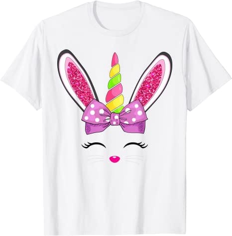 Camisetas de conejo de Pascua y unicornio