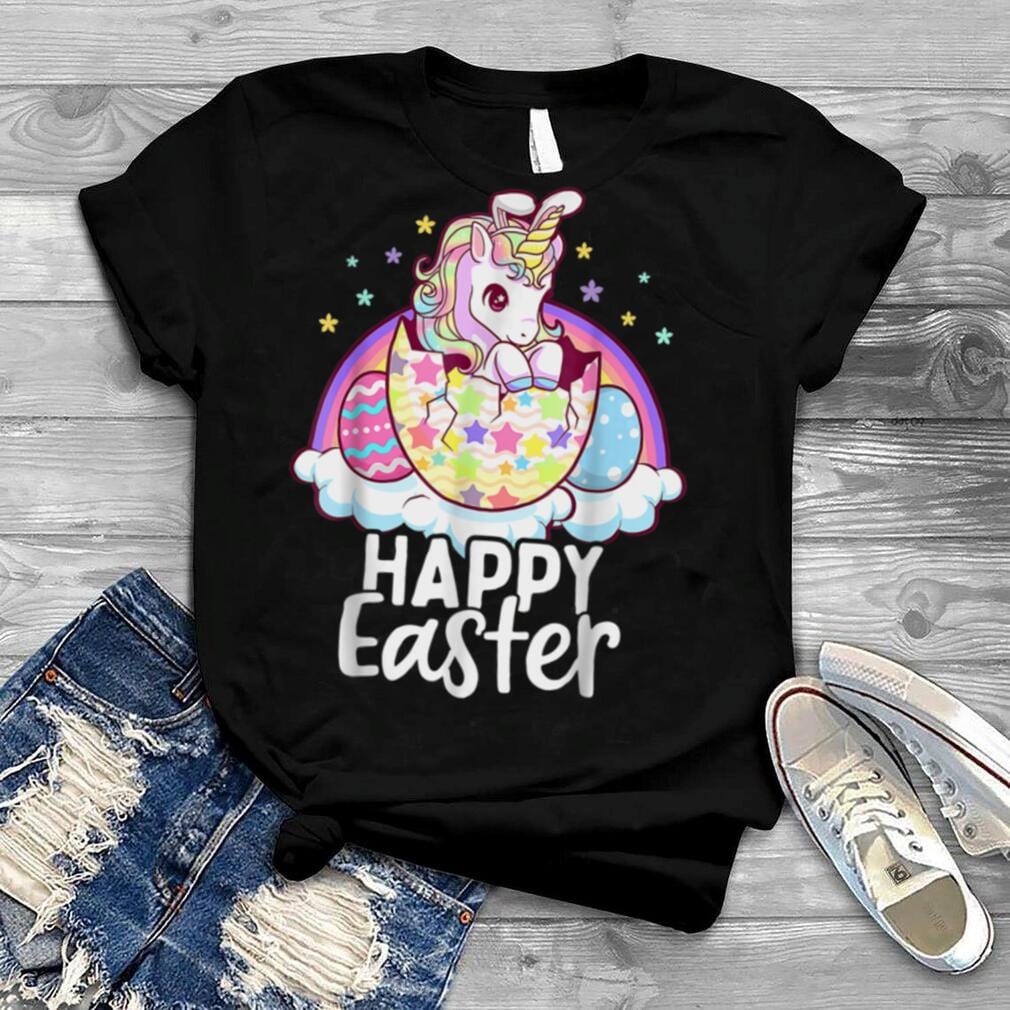 Happy Easter Unicorn Bunny Girls Shirt