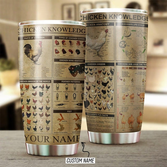 Vaso personalizado con conocimientos sobre pollos