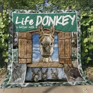 Life Is Better With A Donkey Fleece & Sherpa Blanket