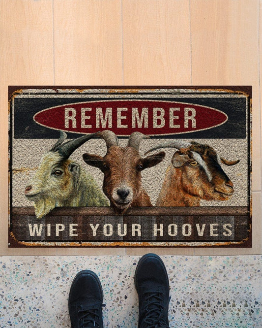 Recuerde limpiarse los cascos Felpudo de bienvenida para cabras